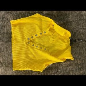 Yellow crop shirt, never worn!
